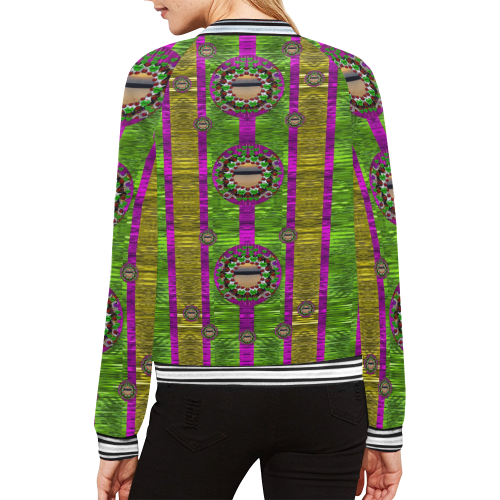 Sunset love in the rainbow decorative All Over Print Bomber Jacket for Women (Model H21)