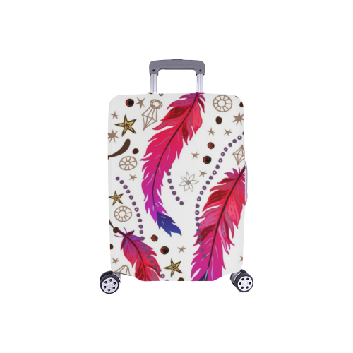 Boho Feathers Luggage Cover/Small 18"-21"