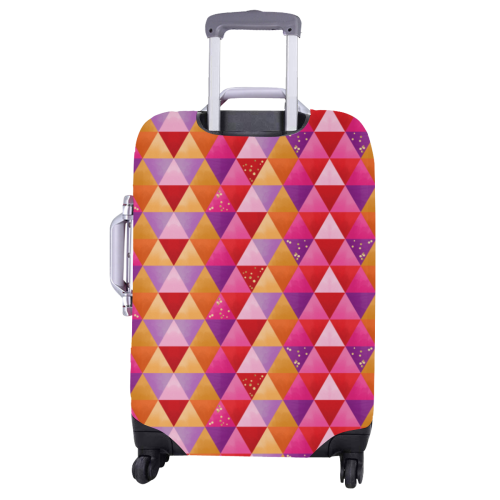 Triangle Pattern - Red Purple Pink Orange Yellow Luggage Cover/Large 26"-28"