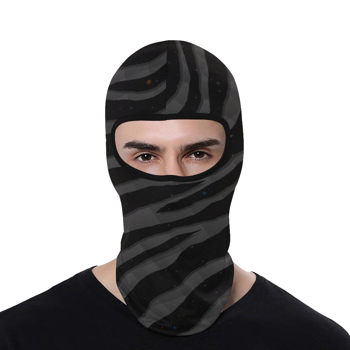 Ripped SpaceTime Stripes - Black All Over Print Balaclava