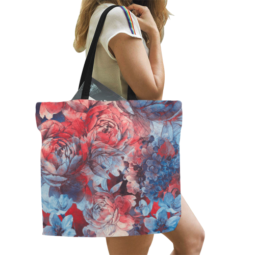 flowers flora #flowers All Over Print Canvas Tote Bag/Large (Model 1699)