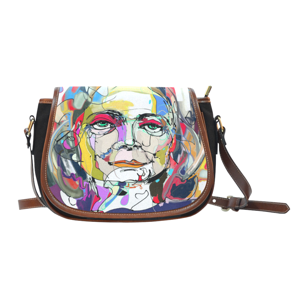 Graffiti Woman Saddle Bag/Small (Model 1649)(Flap Customization)