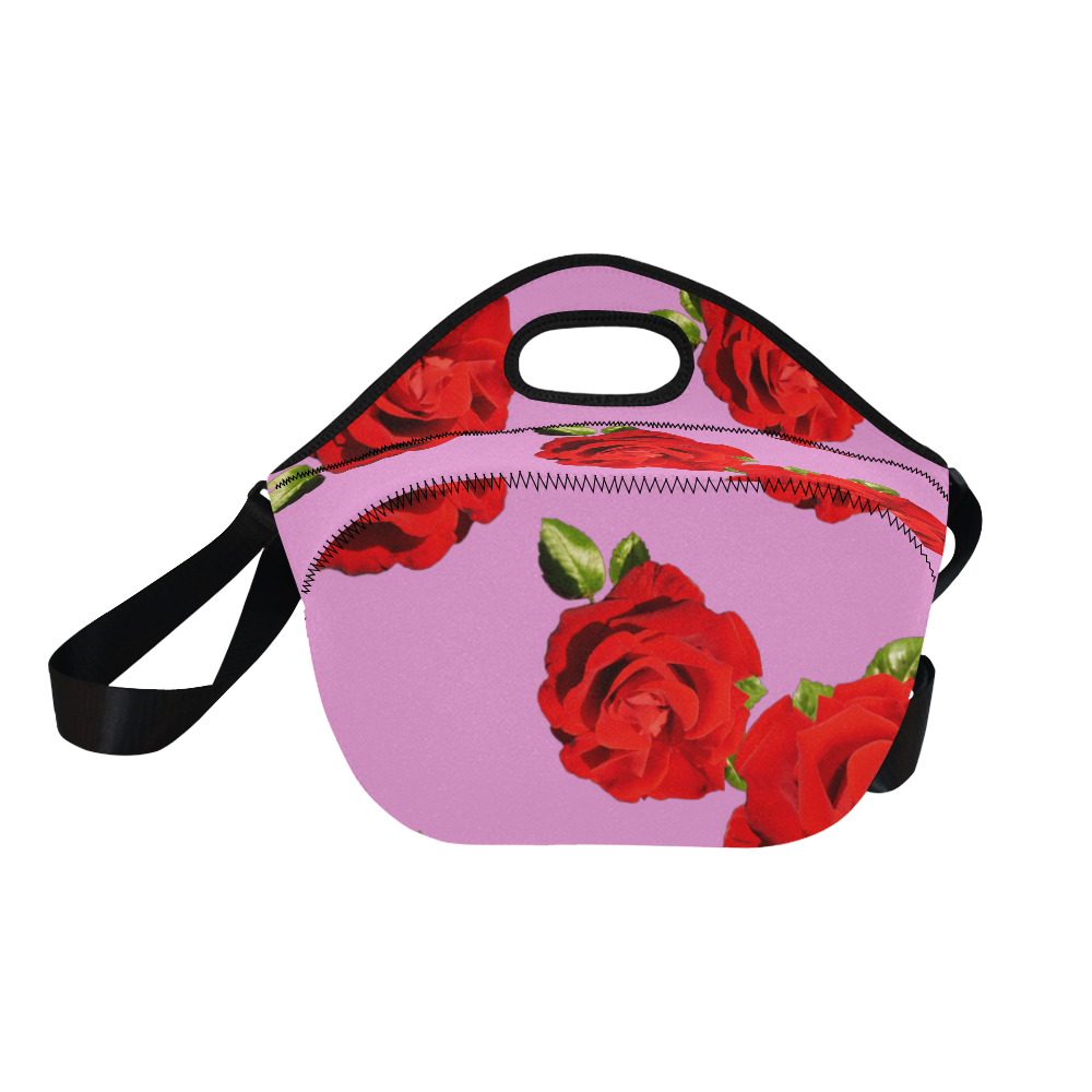 Fairlings Delight's Floral Luxury Collection- Red Rose Neoprene Lunch Bag/Large 53086a9 Neoprene Lunch Bag/Large (Model 1669)