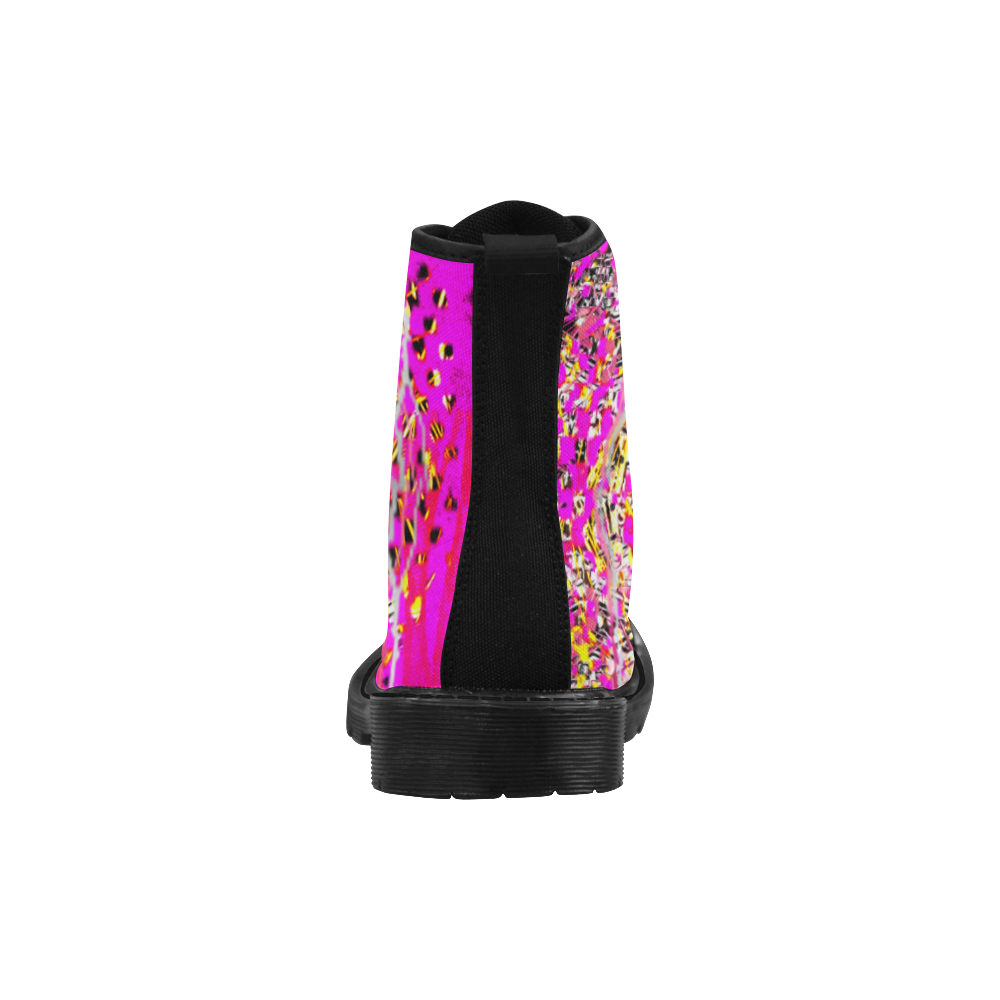 Hot Pink crush martin boots black modelshoes by FlipStylez Designs Martin Boots for Women (Black) (Model 1203H)