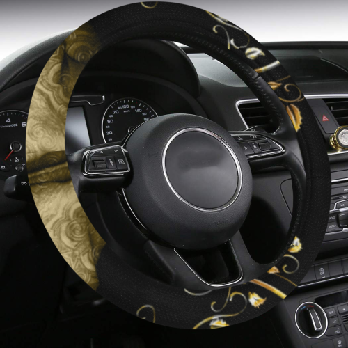 The golden skull Steering Wheel Cover with Anti-Slip Insert
