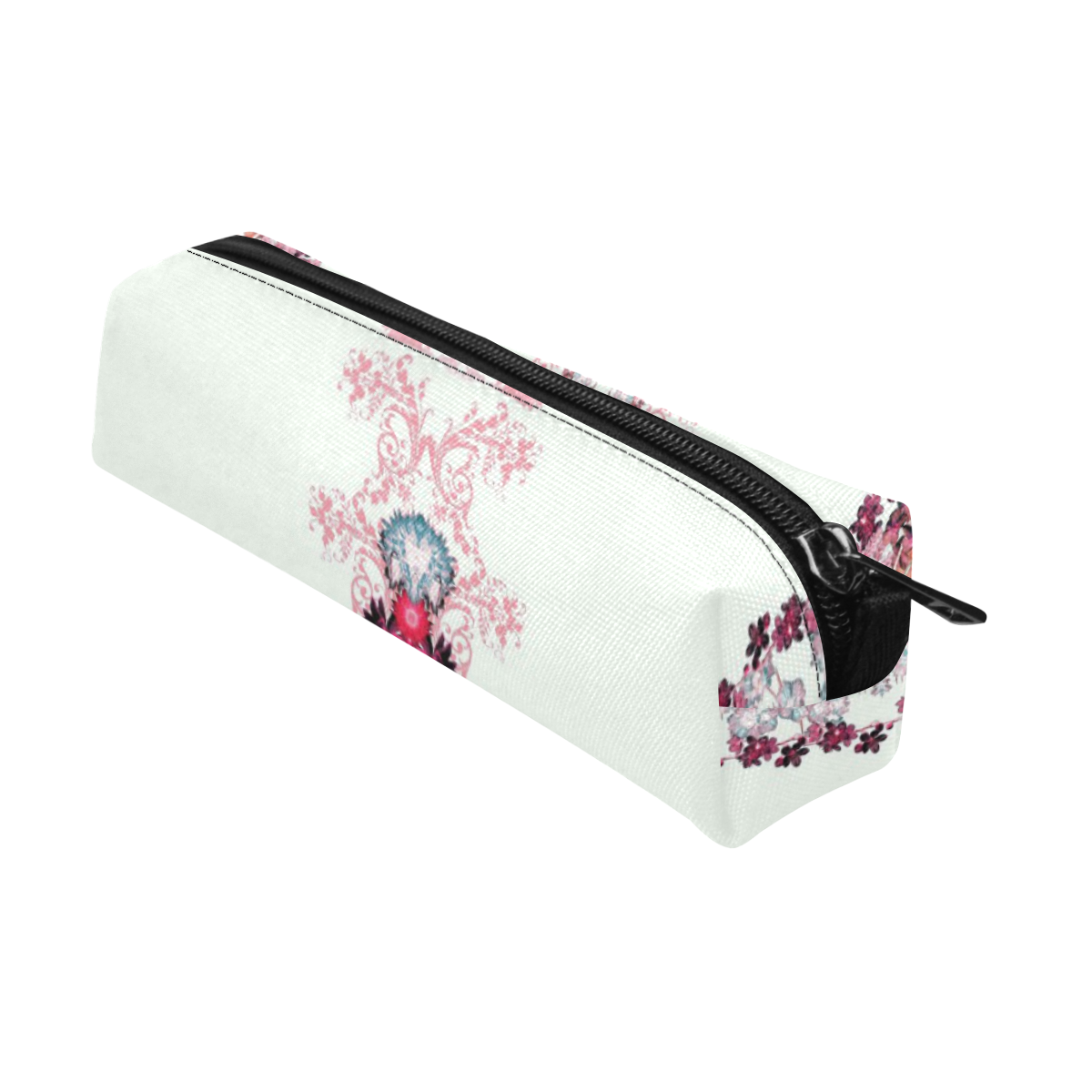 floral-white and pink Pencil Pouch/Small (Model 1681)