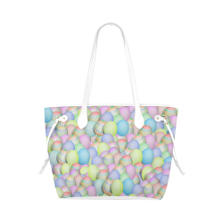 Pastel Colored Easter Eggs Clover Canvas Tote Bag (Model 1661)