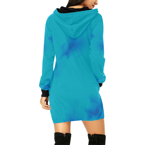 Stain All Over Print Hoodie Mini Dress (Model H27)