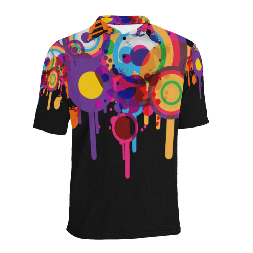 Painting Blob Men's All Over Print Polo Shirt (Model T55)