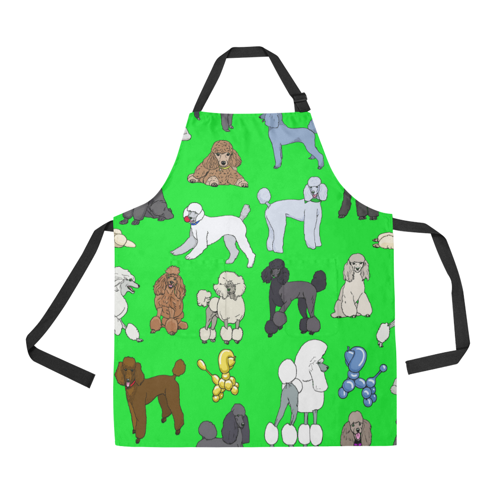 poodles lime All Over Print Apron