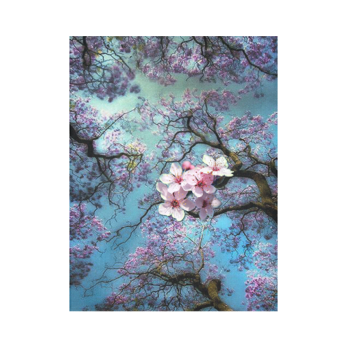 Cherry blossomL Cotton Linen Wall Tapestry 60"x 80"