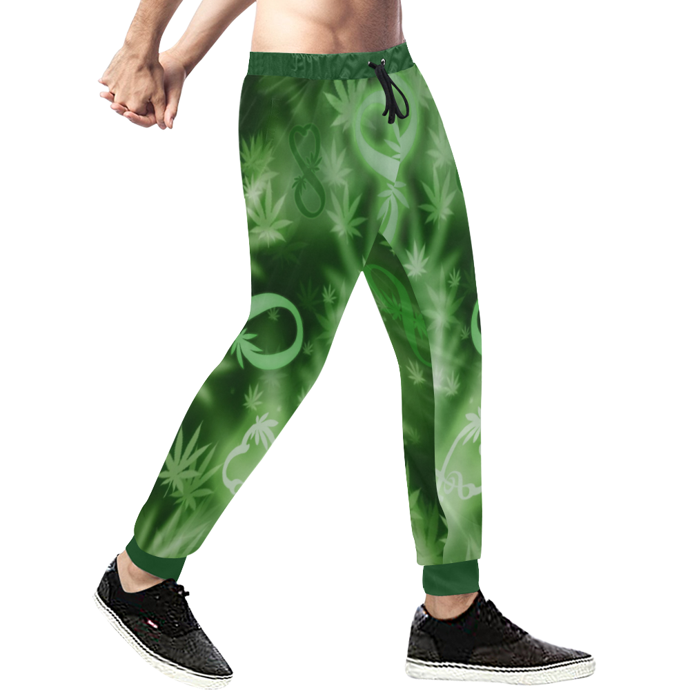 INFINITY GREEN COSMOS Men's All Over Print Sweatpants (Model L11)
