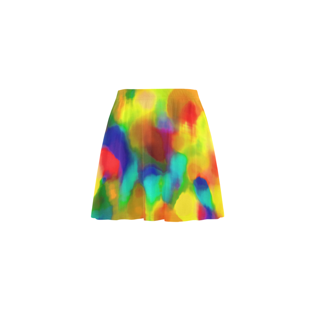 Colorful watercolors texture Mini Skating Skirt (Model D36)