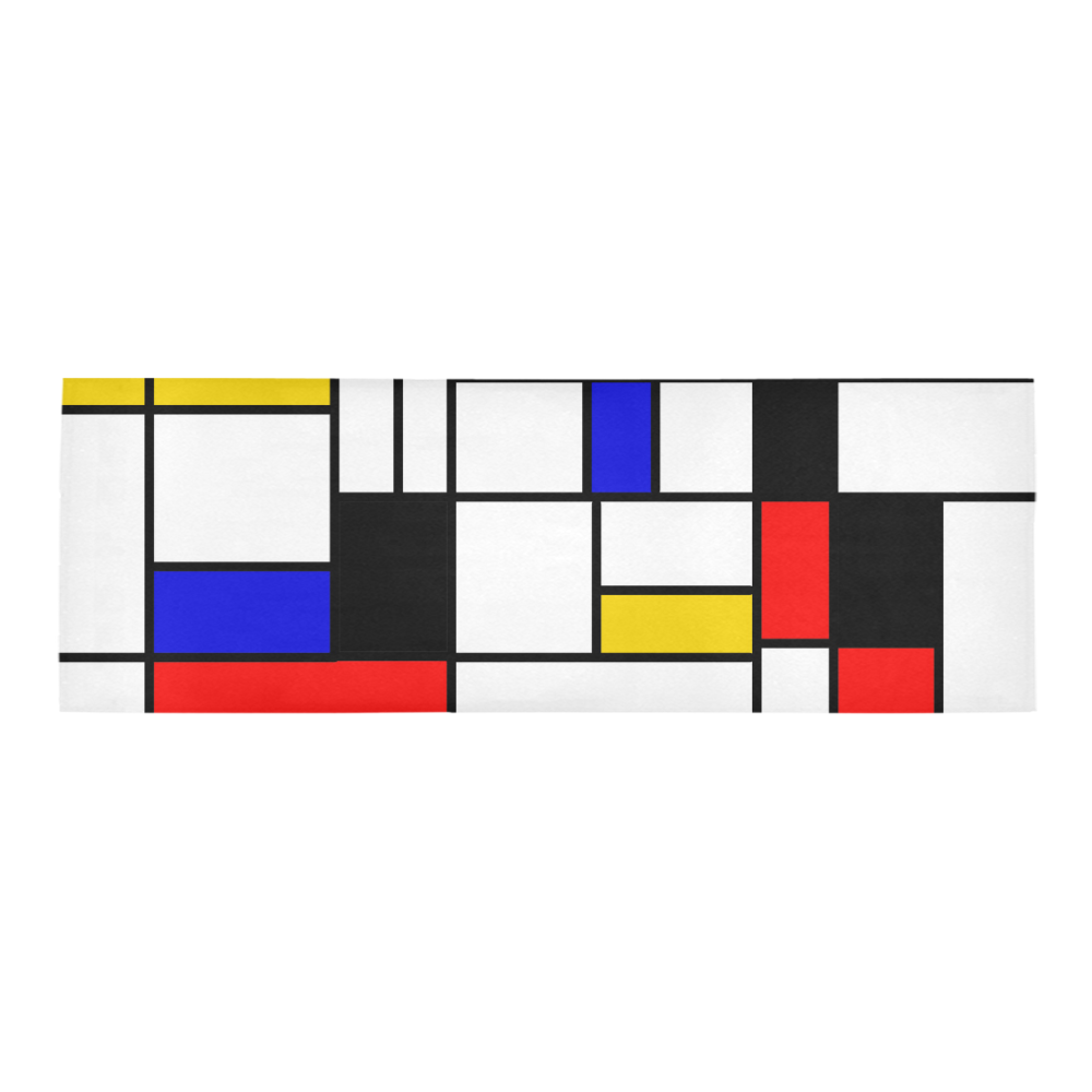 Bauhouse Composition Mondrian Style Area Rug 9'6''x3'3''