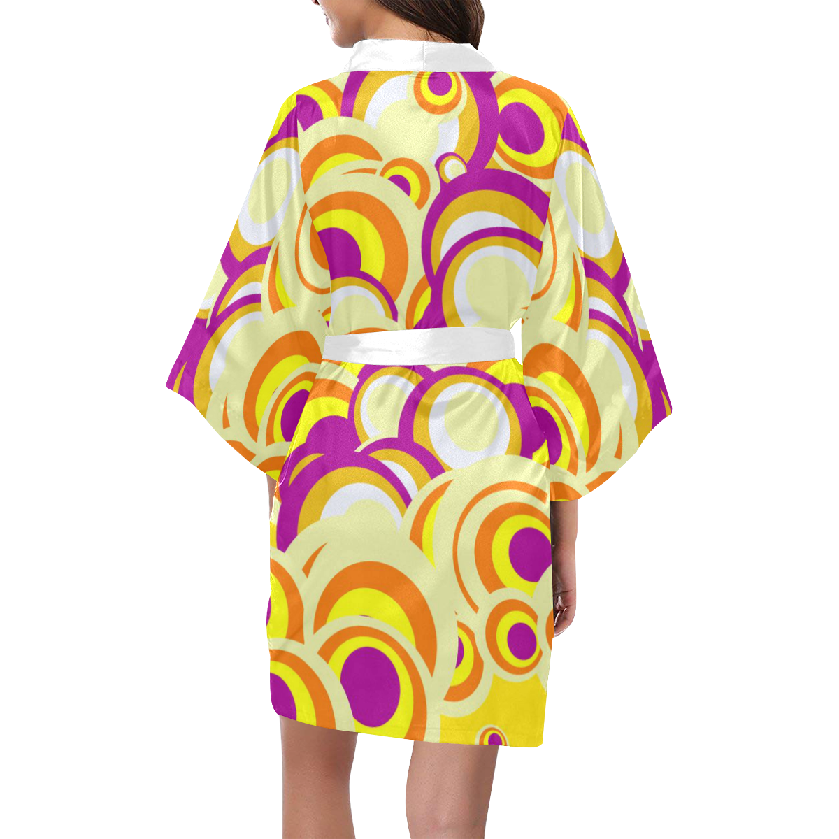 retro pattern 1973F by JamColors Kimono Robe