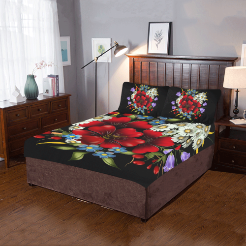 Bouquet Of Flowers 3-Piece Bedding Set