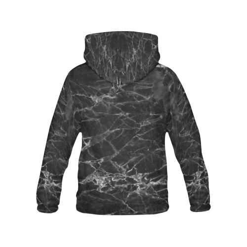 Marble Black Pattern All Over Print Hoodie for Women (USA Size) (Model H13)
