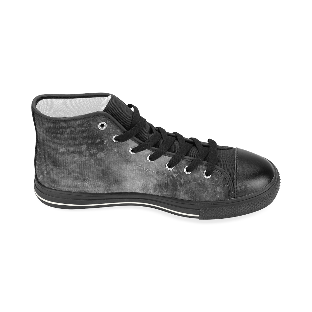 Black Grunge Women's Classic High Top Canvas Shoes (Model 017)