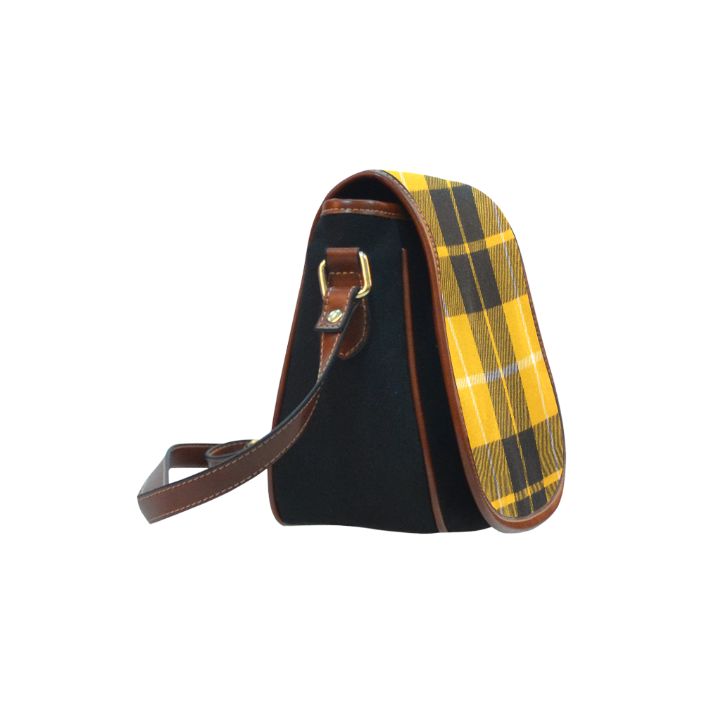 BARCLAY DRESS LIGHT MODERN TARTAN Saddle Bag/Small (Model 1649)(Flap Customization)