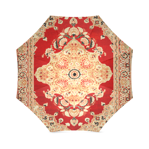 Persian Carpet Hadji Jallili Tabriz Red Gold Foldable Umbrella (Model U01)