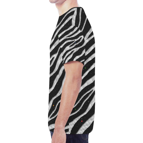 Ripped SpaceTime Stripes - White New All Over Print T-shirt for Men (Model T45)