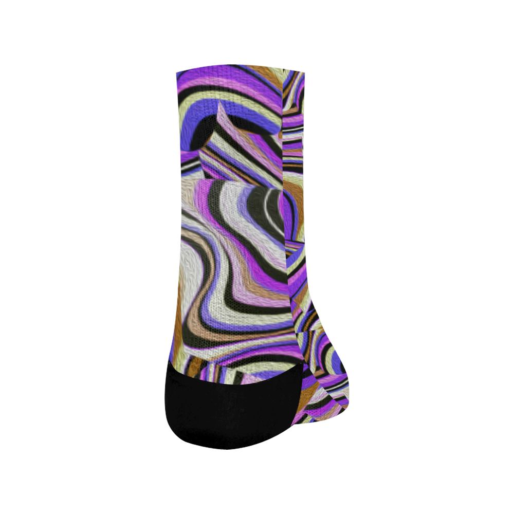 Groovy Retro Renewal - Purple Waves Crew Socks