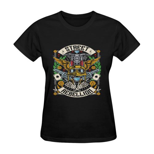 Street Rebellion Modern 2 Black Women's T-Shirt in USA Size (Two Sides Printing)