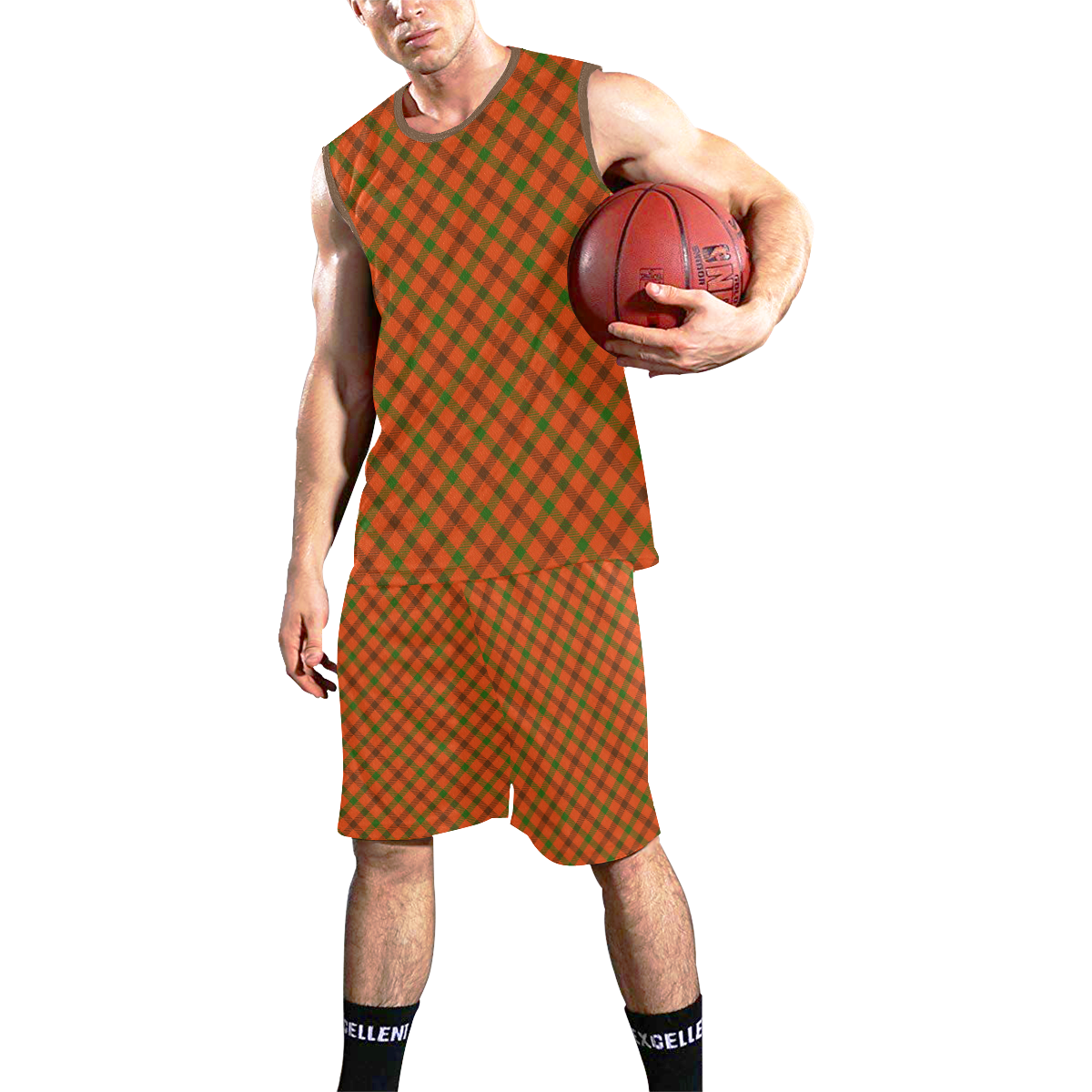 Tami plaid tartan in fall colors All Over Print Basketball Uniform