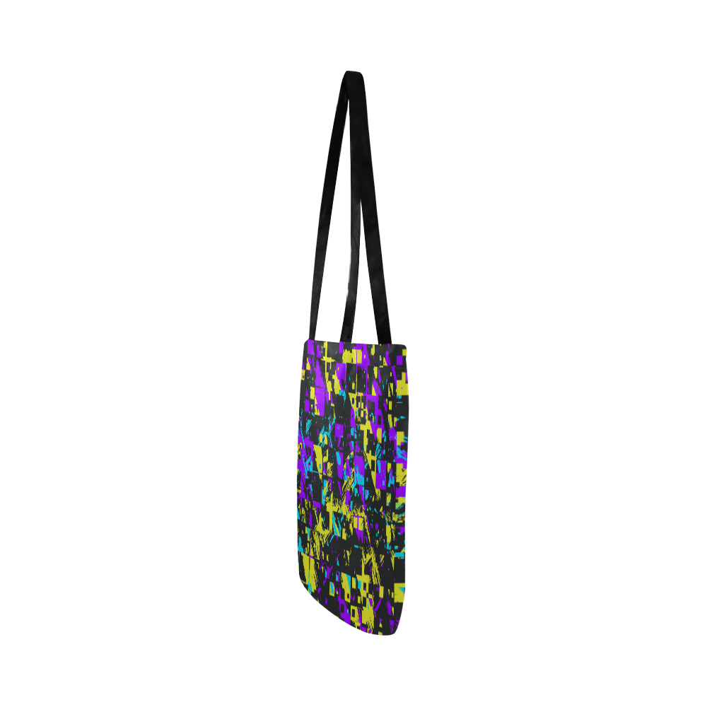 Purple yelllow squares Reusable Shopping Bag Model 1660 (Two sides)
