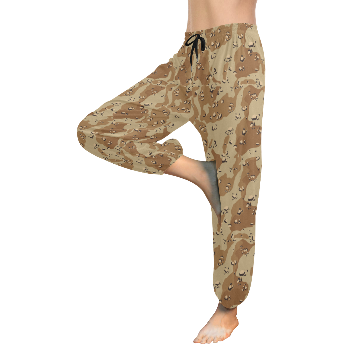 Vintage Desert Brown Camouflage Women's All Over Print Harem Pants (Model L18)