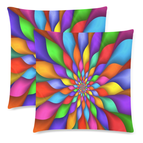 RAINBOW SKITTLES Custom Zippered Pillow Cases 18"x 18" (Twin Sides) (Set of 2)