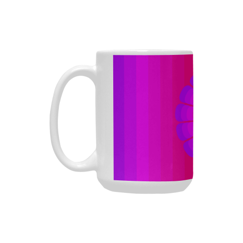 Pink flower on pink violet multiple squares Custom Ceramic Mug (15OZ)