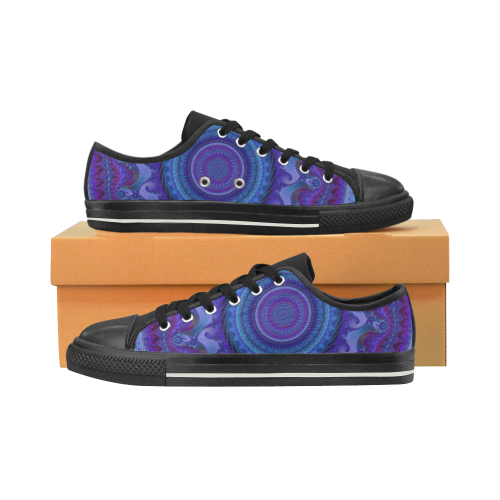MANDALA PASSION OF LOVE Low Top Canvas Shoes for Kid (Model 018)