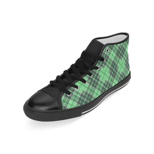 STRIPES LIGHT GREEN Men’s Classic High Top Canvas Shoes (Model 017)