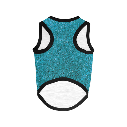 Turquoise Glitter All Over Print Pet Tank Top