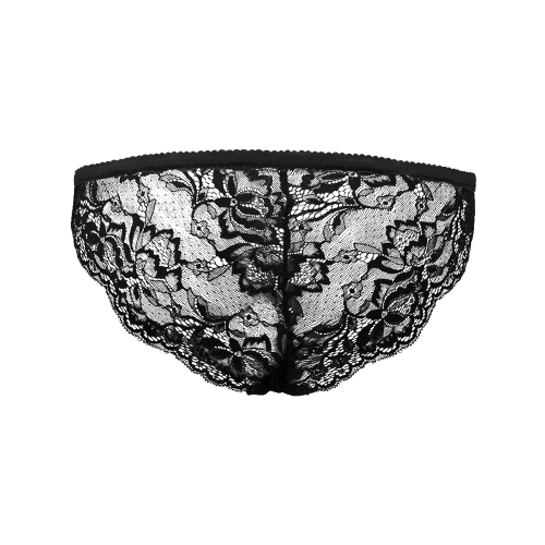 The crow with wonderful  flowers Women's Lace Panty (Model L41)