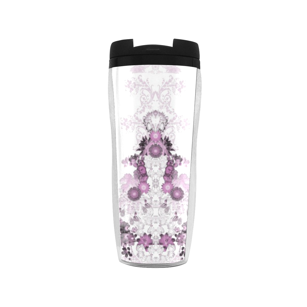 floral-white - pale pink Reusable Coffee Cup (11.8oz)