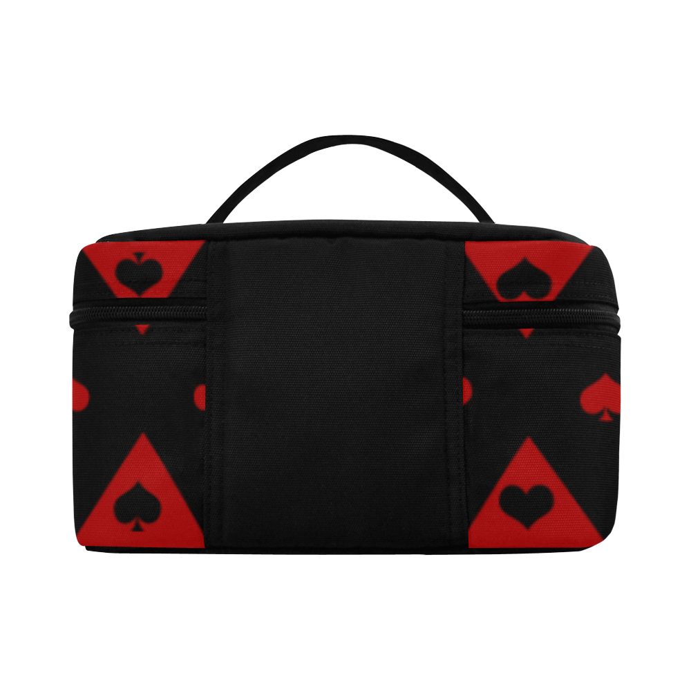 Las Vegas Black Red Play Card Shapes Cosmetic Bag/Large (Model 1658)