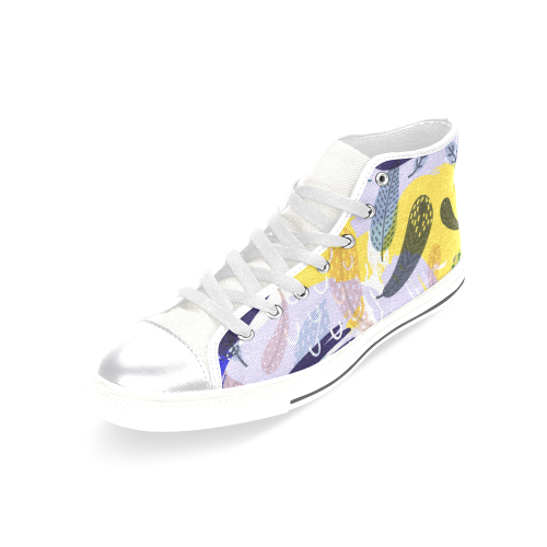 feathers Women's Classic High Top Canvas Shoes (Model 017)
