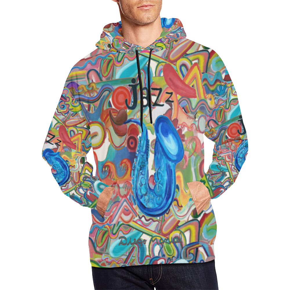 jazz-4-y-graffiti All Over Print Hoodie for Men/Large Size (USA Size) (Model H13)