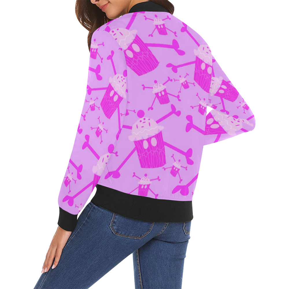 cupcakelogojacket All Over Print Bomber Jacket for Women (Model H19)