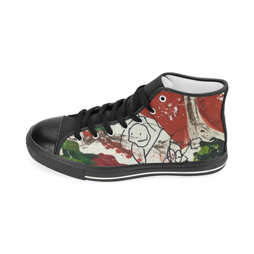 red family feilds high top men black Men’s Classic High Top Canvas Shoes (Model 017)
