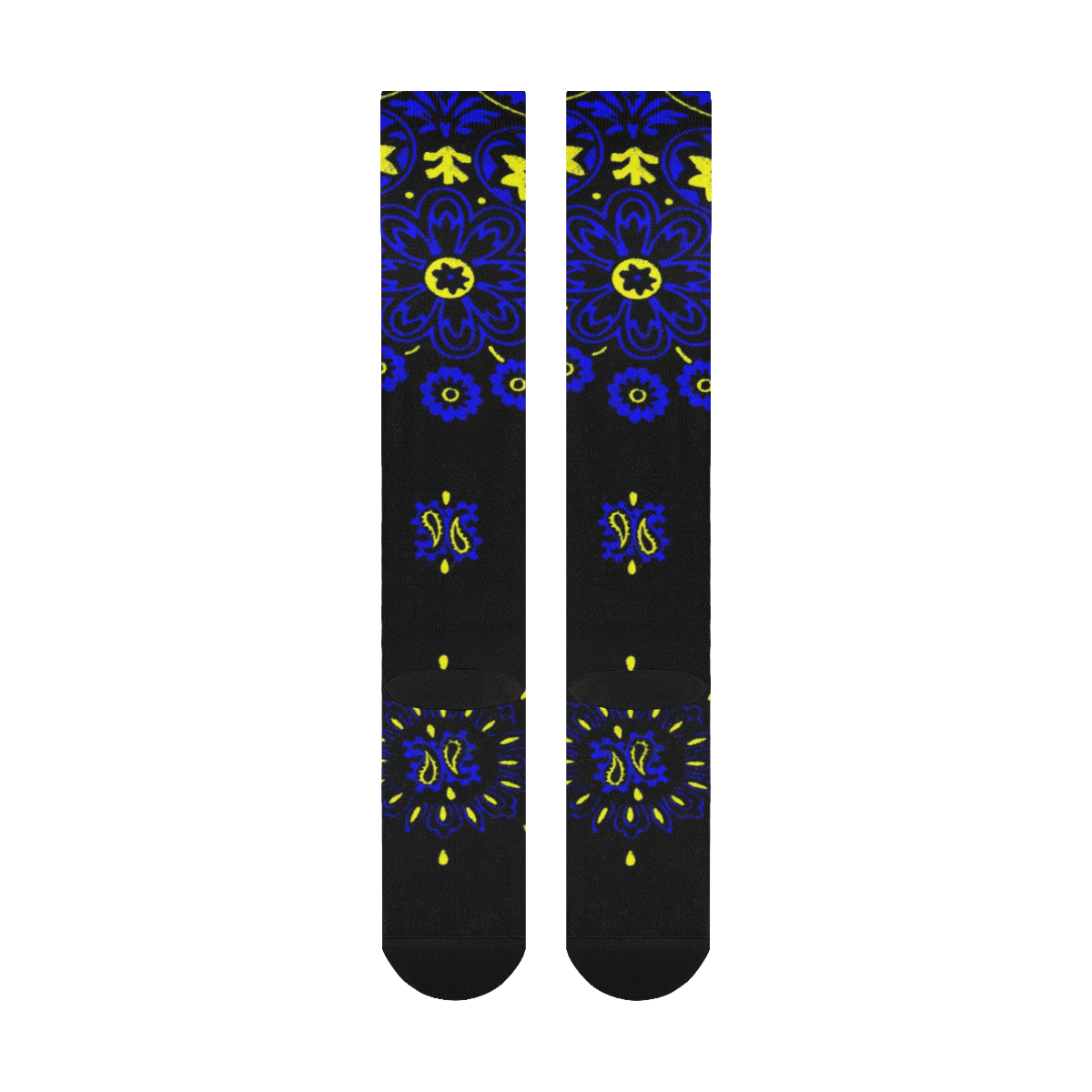 blue yellow bandana paisley Over-The-Calf Socks