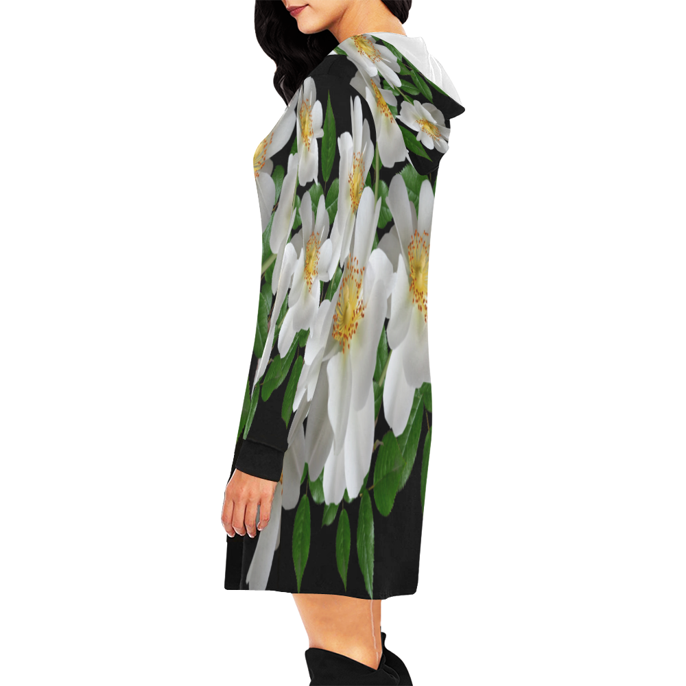 FLORAL DESIGN 36 All Over Print Hoodie Mini Dress (Model H27)