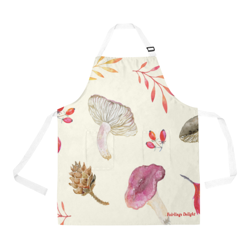 Fairlings Delight's Veggies Collection-Red Mushrooms on Beige 53086 All Over Print Apron