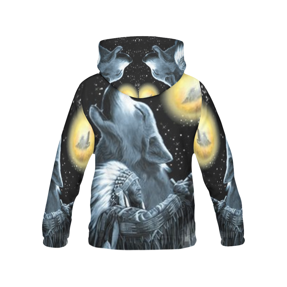 Embrace The Wolf Spirit All Over Print Hoodie for Men/Large Size (USA Size) (Model H13)