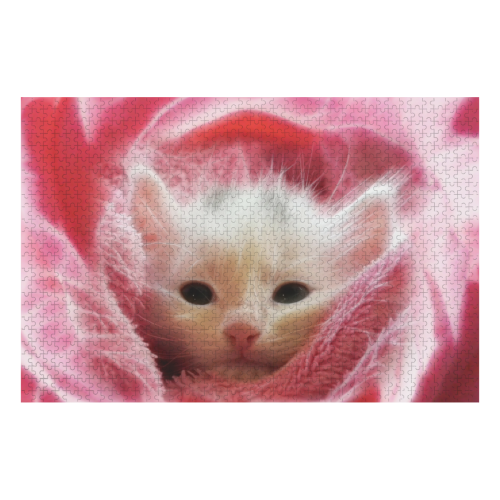 Kitty Loves Pink 1000-Piece Wooden Photo Puzzles