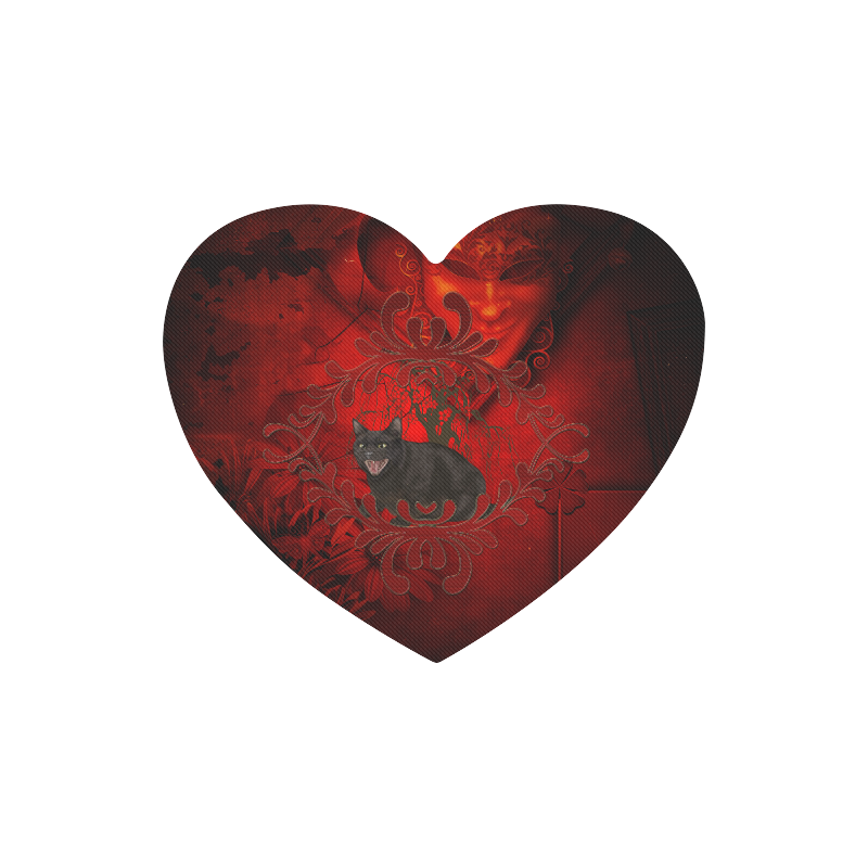 Funny angry cat Heart-shaped Mousepad