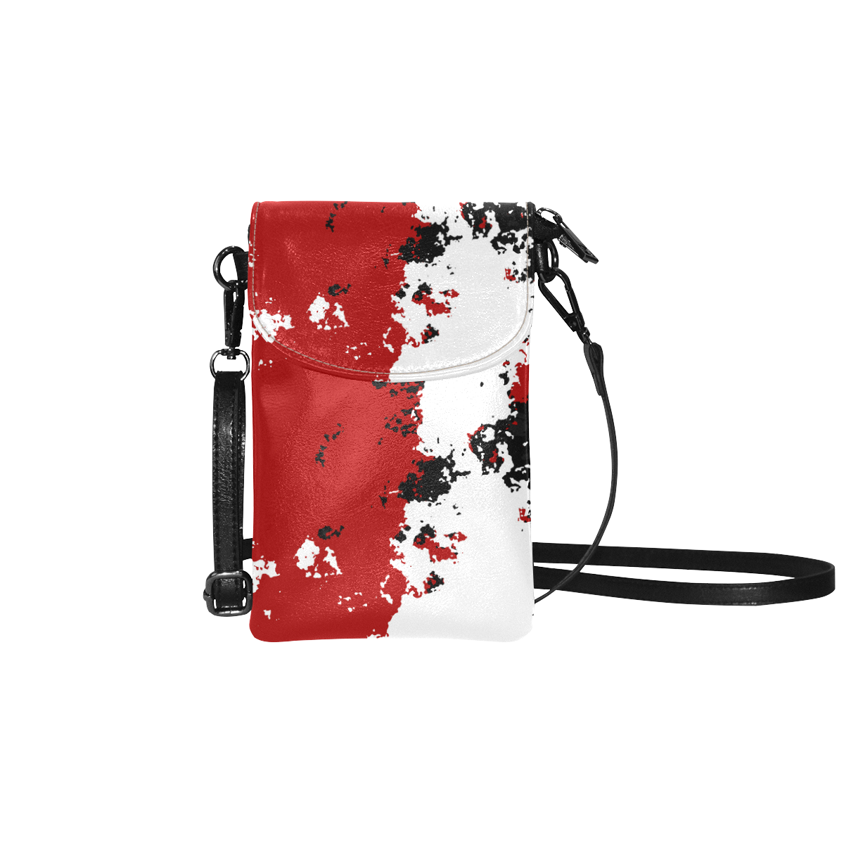 Red Black and White Small Cell Phone Purse (Model 1711)