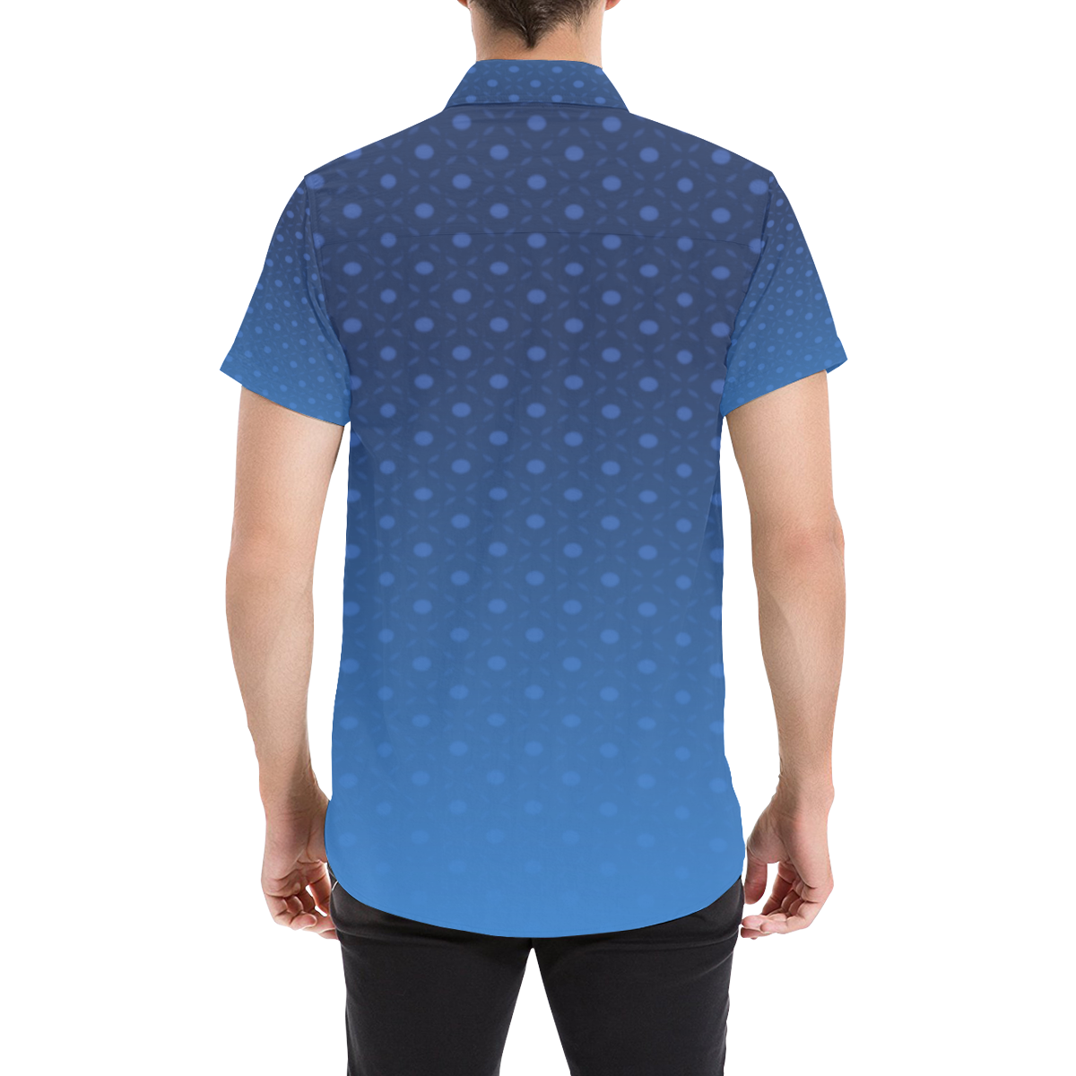 Blue Polkadot Men's All Over Print Short Sleeve Shirt (Model T53)